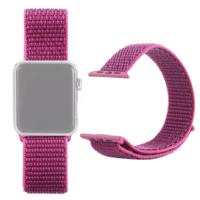 Eenvoudige mode nylon horlogebandje voor Apple Watch serie 5 & 4 44mm/3 & 2 & 1 42mm met Magic stick (rood paars) - thumbnail