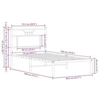 Bedframe zonder matras hout gerookt eikenkleurig 75x190 cm - thumbnail