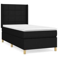 Boxspring met matras stof zwart 90x200 cm - thumbnail