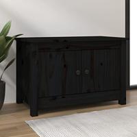 VidaXL Schoenenkast 70x38x45,5 cm massief grenenhout zwart - thumbnail