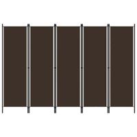 Kamerscherm met 5 panelen 250x180 cm bruin - thumbnail