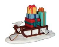 Lemax sled with presents kerstdorp accessoire Caddington Village 2015 - thumbnail