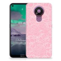 Nokia 3.4 TPU Case White Flowers - thumbnail