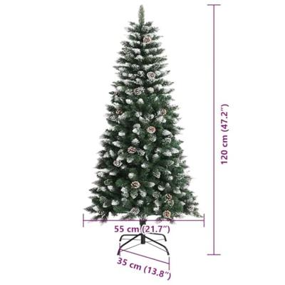 Kunstkerstboom met 150 LED Groen 120 cm PVC en Plastic en Staal