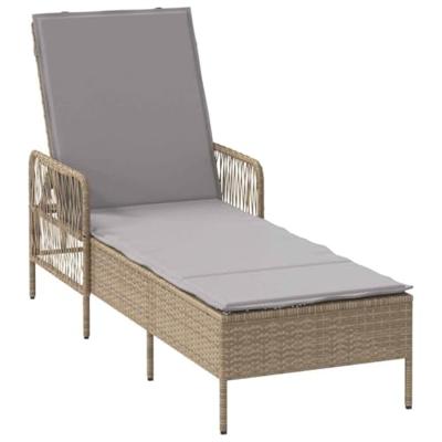 Ligbed met kussen 2 pcs Beige 35 x 35 x 32cm poly rattan