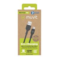 Kabel Micro USB Muvit MCUSC0014 Zwart 1,2 m - thumbnail