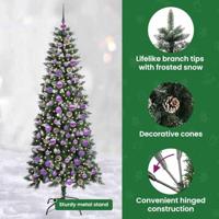 VidaXL Kunstkerstboom met 300 led groen 180 cm pvc en plastic en staal - thumbnail