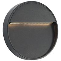 LED-buitenwandlampen 2 st 3 W rond zwart - thumbnail