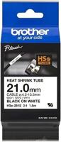 Brother HSE251E Labeltape krimpkous Tapekleur: Wit Tekstkleur: Zwart 21 mm 1.5 m - thumbnail