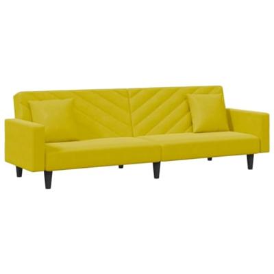 2-delige Loungeset met kussens fluweel geel - thumbnail