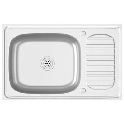 VidaXL Gootsteen met afvoerset 800x500x155 mm roestvrij staal zilver VidaXL Gootsteen met afvoerset 800x500x155 mm roestvrij staal zilver