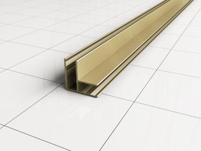 Wiesbaden Slim | hoekprofiel | 200 cm voor glaswand 8 of 10 mm| geborsteld messing