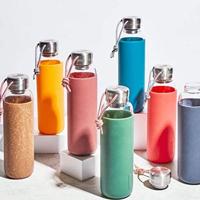 Zwarte+Blum Glazen Waterfles - 0,6 liter - Olijf - thumbnail