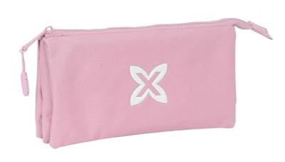 Pennenetui met 3 vakken Munich Basic Roze 22 x 12 x 3 cm