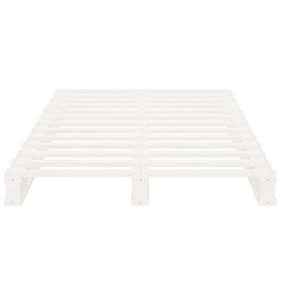 Bedframe zonder matras massief grenenhout wit 90x200 cm