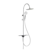 AQUASTAR hoofddouche set met planchet, chroom-antraciet supervlakke hoofddouche met antikalk nozzles, hoofddouhe: Ø approx. 25 cm handdouche met 3 functies, met antikalk nozzles, hoofddouche: Ø ca - thumbnail
