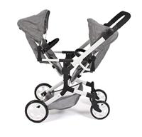 Tweeling Poppenwagen Linus Duo - Grey Jeans - thumbnail