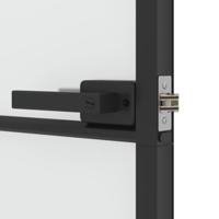 VidaXL Binnendeur smal 76x201,5 cm gehard glas en aluminium zwart - thumbnail