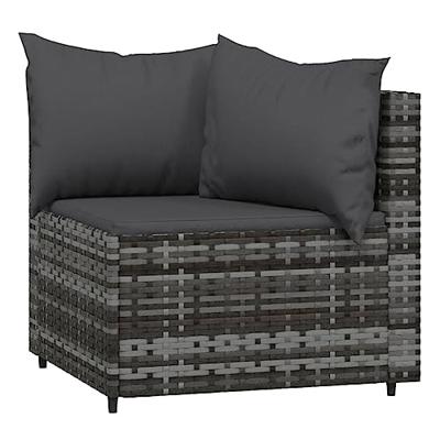 4-delige Loungeset met kussens poly rattan grijs 4-delige Loungeset met kussens poly rattan grijs