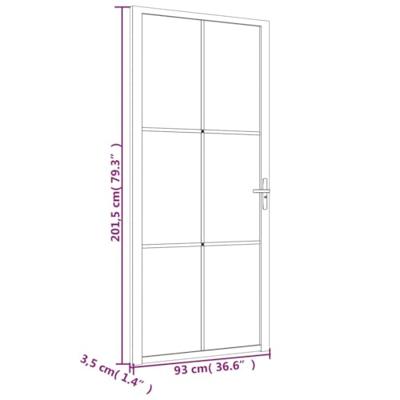 VidaXL Binnendeur 93x201,5 cm esg-glas en aluminium wit