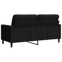 Tweezitsbank 140 cm fluweel zwart - thumbnail