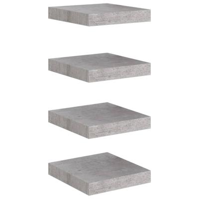 Wandschappen 4 st zwevend 23x23,5x3,8 cm MDF betongrijs Wandschappen 4 st zwevend 23x23,5x3,8 cm MDF betongrijs