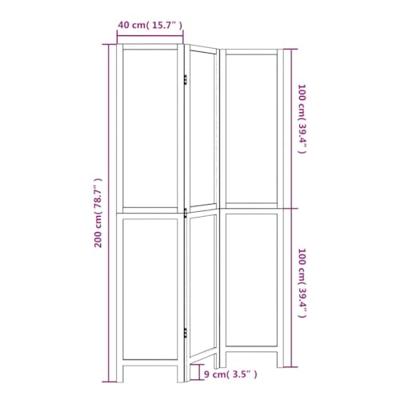 Kamerscherm met 3 panelen massief paulowniahout donkerbruin Kamerscherm met 3 panelen massief paulowniahout donkerbruin