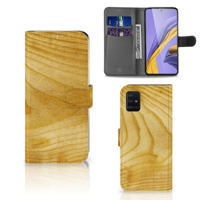 Samsung Galaxy A51 | Book Style Case | Licht Hout - thumbnail