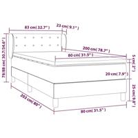 Boxspring met matras stof donkergrijs 80x200 cm - thumbnail