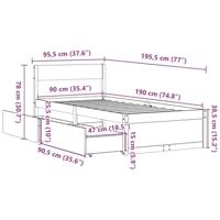 Bedframe met lades massief grenenhout 90x190 cm - thumbnail