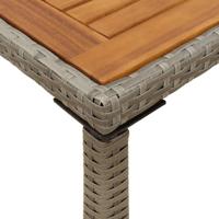 Tuintafel met acaciahouten blad 115x54x74 cm poly rattan grijs - thumbnail