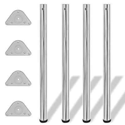 VidaXL Tafelpoten in hoogte verstelbaar chroom 870 mm 4 st