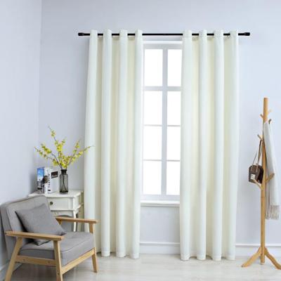 VidaXL Gordijn verduisterend met ringen 2 st 140x175 cm fluweel crème