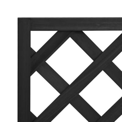 VidaXL Plantenbak met latwerk massief vurenhout zwart VidaXL Plantenbak met latwerk massief vurenhout zwart