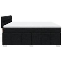 Boxspring met matras stof zwart 200x200 cm - thumbnail