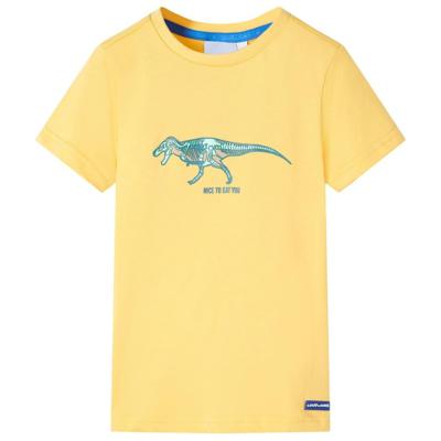 Kindershirt dinosaurusprint 140 lichtokerkleurig