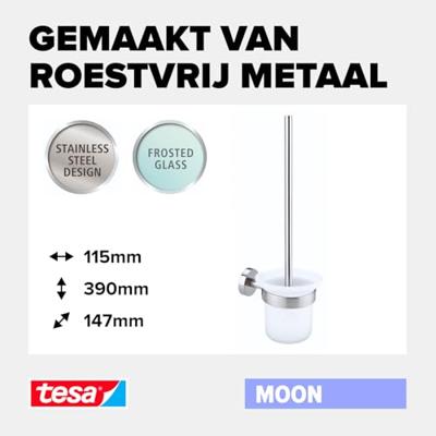 tesa MOON Toiletborstelset Lijm Metaal tesa MOON Toiletborstelset Lijm Metaal