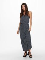 ONLY maxi jurk ONLWINNER met all over print en plooien zwart/blauw - thumbnail