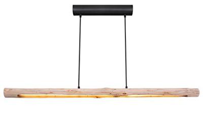 Globo HanglampMella zwart met hout 120cm - 15379-20