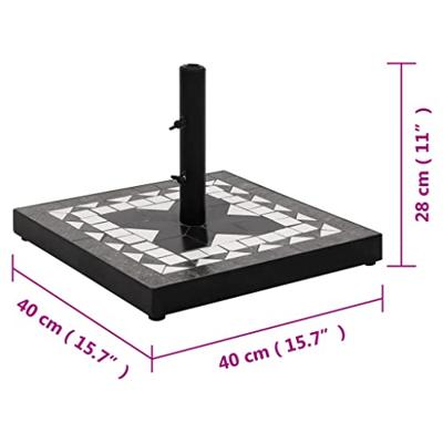 Parasolvoet vierkant 12 kg zwart en wit - thumbnail