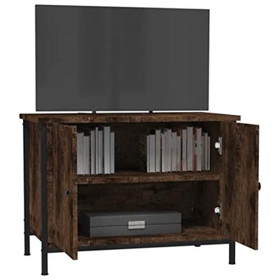 Tv-meubel met deuren 60x35x45 cm bewerkt hout gerookt eiken - thumbnail