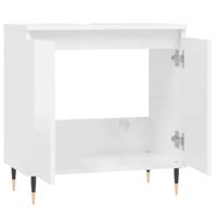Badkamerkast 58x33x60 cm bewerkt hout hoogglans wit - thumbnail