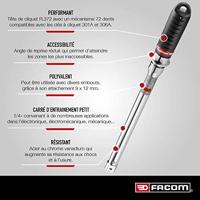 Facom 306d sleutel met automatische herinstelling zonder opzetstuk 100nm - S.306-100D - thumbnail