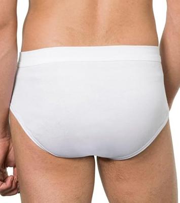 2-pak heren heup slip wit - met gulp M3000 - 100% katoenen ondergoed - Senioren - Met sluiting