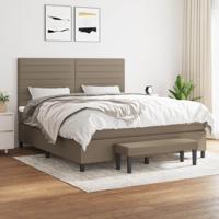 Boxspring met matras stof taupe 160x200 cm - thumbnail