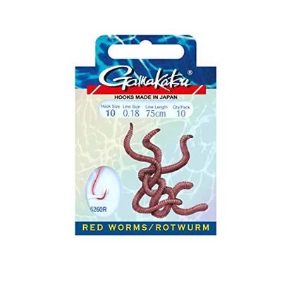 Gamakatsu Hook Bkd-5260R Red Worm 75Cm 08-020 mm, 10 st