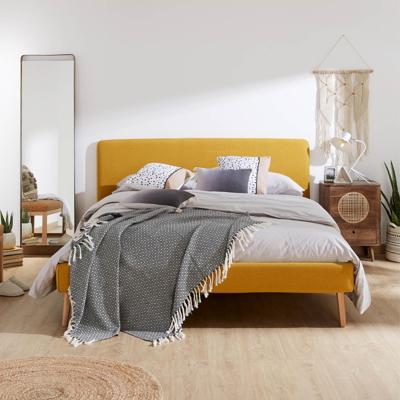 Kave Home Bed 'Dyla' 160 x 200cm, kleur Mosterdgeel Kave Home Bed 'Dyla' 160 x 200cm, kleur Mosterdgeel