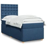Boxspring met matras stof blauw 100x200 cm - thumbnail