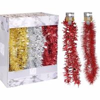 Guirlande 180cm goud/zilver/rood - thumbnail