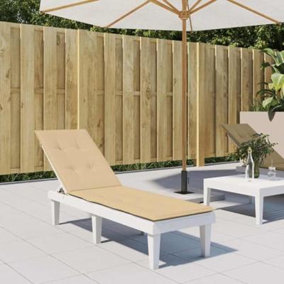 VidaXL Terrasstoelkussen (75+105) x 50 x 4 cm stof gemêleerd beige - thumbnail